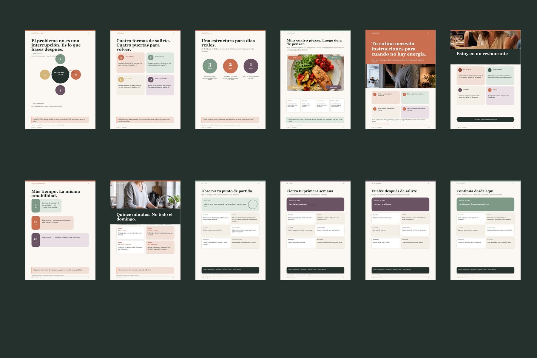 Mockup real del programa RITMO21 y sus páginas internas