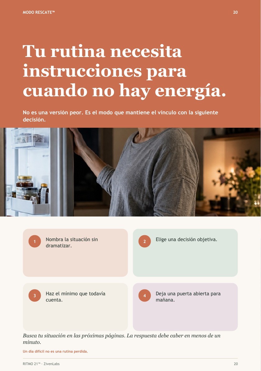 Página real que explica el Modo Rescate